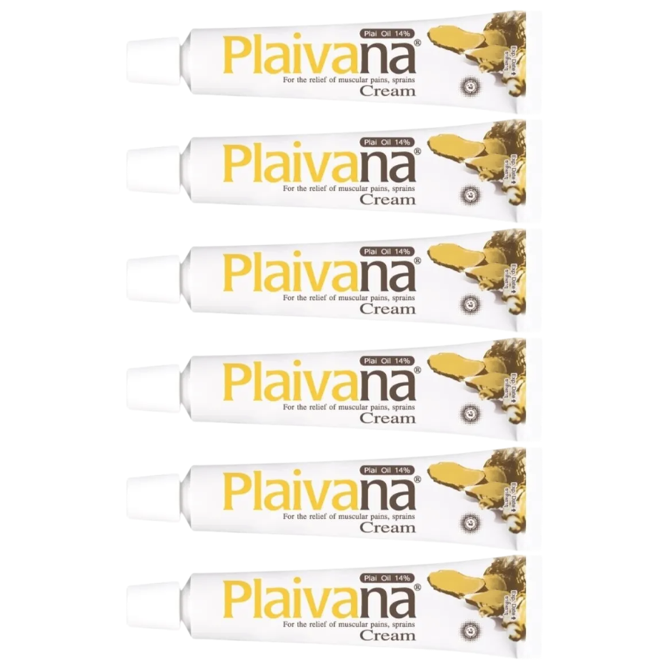 Plaivana Thai Herbal Plai Oil - Natural Body Pain Relief Cream 35g (Pack of 6) - Made in Thailand
