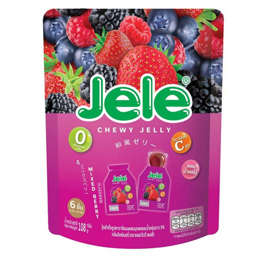 Jele Chewy Mixed Berry Jelly - 108g Pack of 6