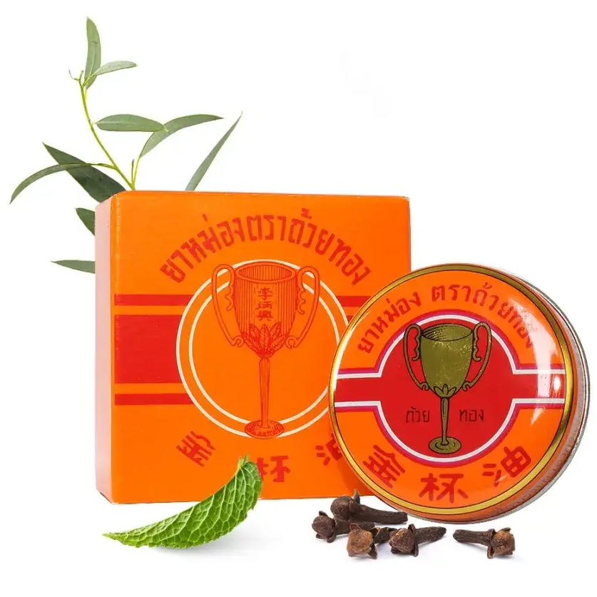 Golden Cup Herbal Thai Ointment Balm - 8g (Pack of 6)