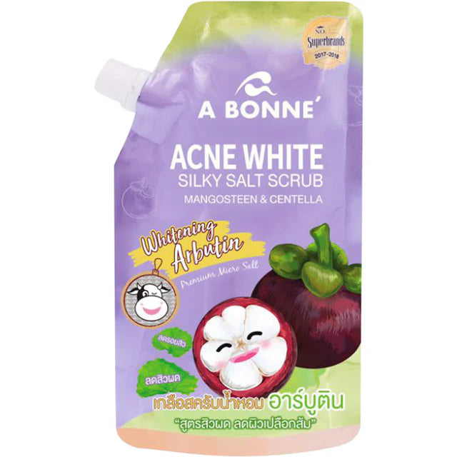 A Bonne Acne White Silky Salt Scrub with Mangosteen & Centella 350ml - Gentle Exfoliation for Clearer Skin
