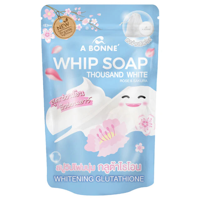 A Bonne Whip Soap with White Rose & Sakura - 100ml Luxurious Cleansing Bar