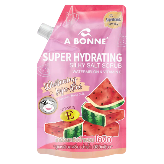 A Bonne' - Gommage au sel soyeux super hydratant Pastèque et vitamine E 350 ml.
