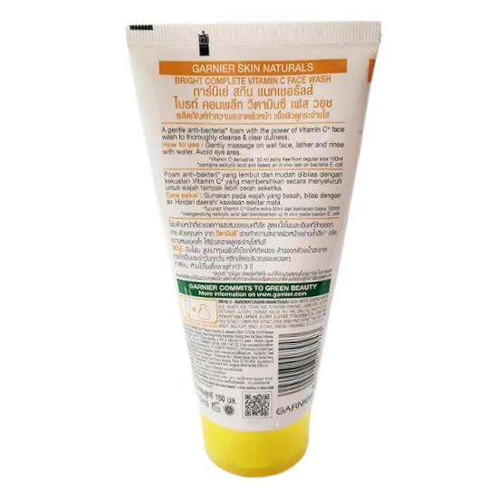 Garnier Bright Complete Vitamin C Lemon Face Wash 100ml