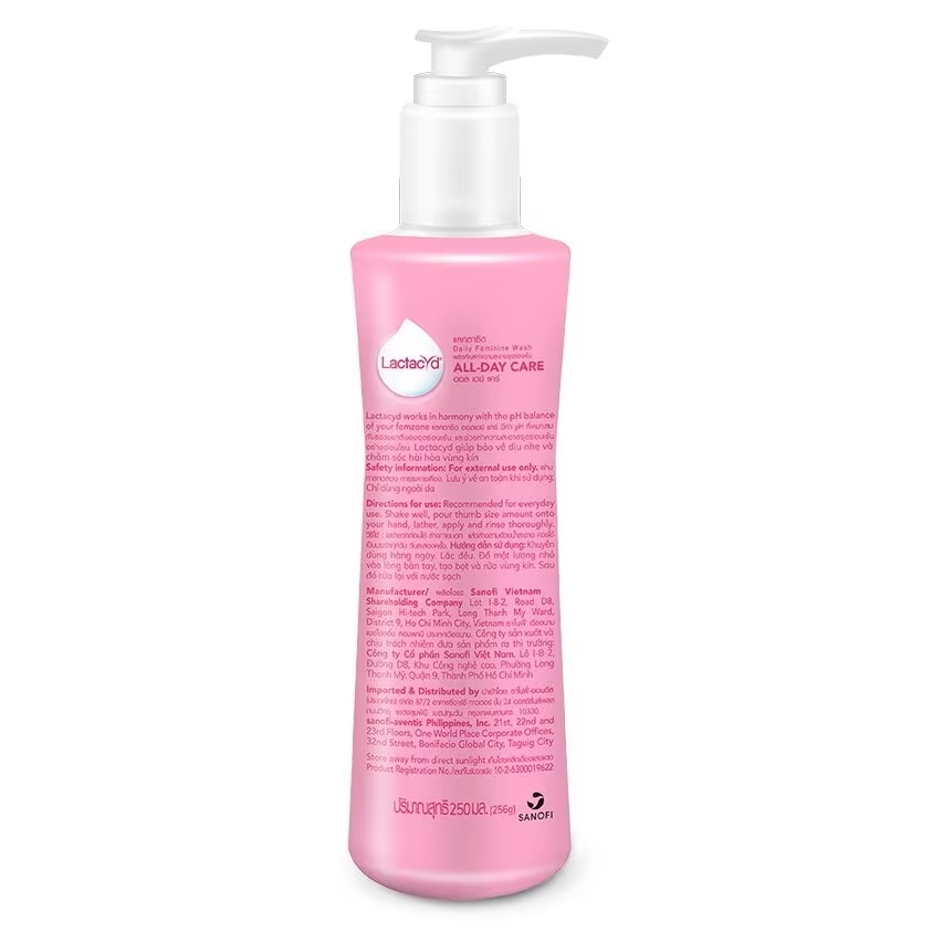 Lactacyd All Day Care Feminine Wash 250ml for Gentle, Long-Lasting Freshness