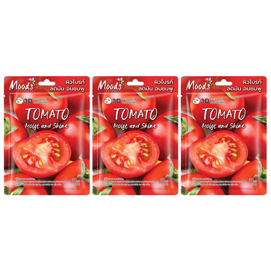Moods Skin Care - Tomato Moist And Shine 3D Facial Mask 38ml. (Pack of 3)