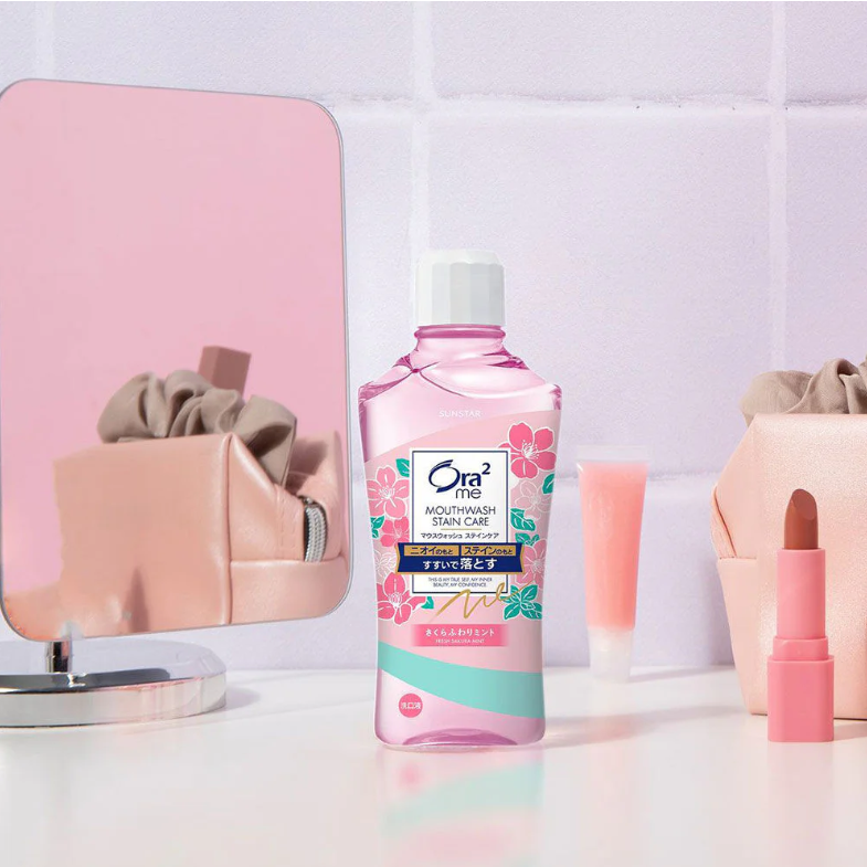 Ora2 Me Sakura Mint Mouthwash – Stain Care & Fresh Breath, 460ml