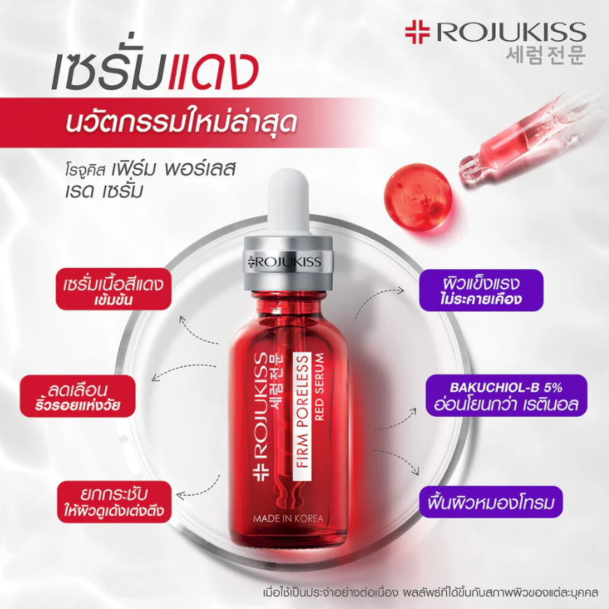 Rojukiss Firm Poreless Red Serum 30ml – Mattifying & Nourishing