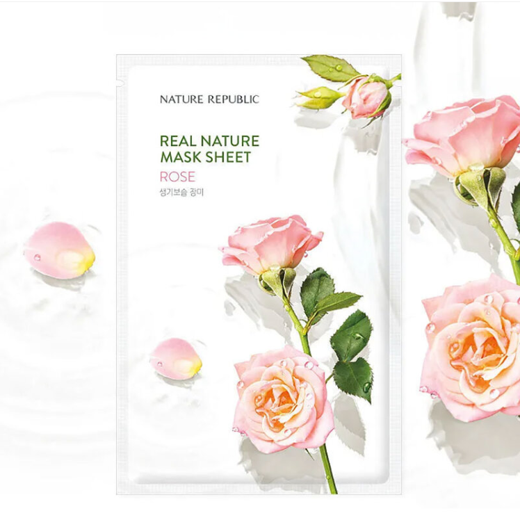 Nature Republic Rose Real Nature Mask Sheet 23ml – Pack of 3
