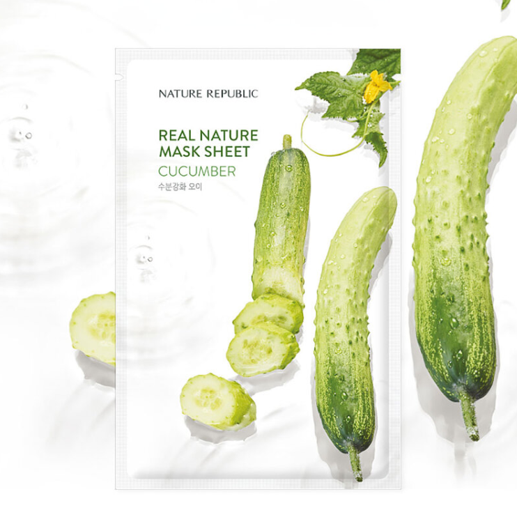 Nature Republic Cucumber Real Nature Mask Sheet - 23ml (Pack of 3)