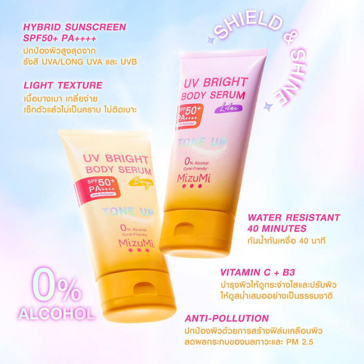MizuMi - Lilac UV Bright Body Serum SPF50+ PA++++ 120g.