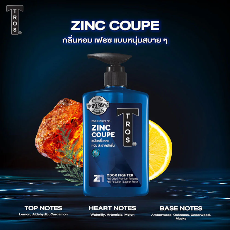 TROS Zinc & Lagoon Water Blue Shower Cream – 400ml