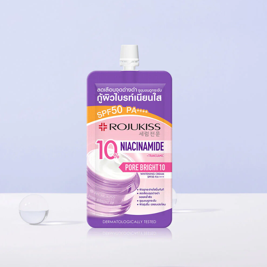 Rojukiss Porebright10 Whitening Cream SPF50+ PA++++ 8ml — Pack of 6