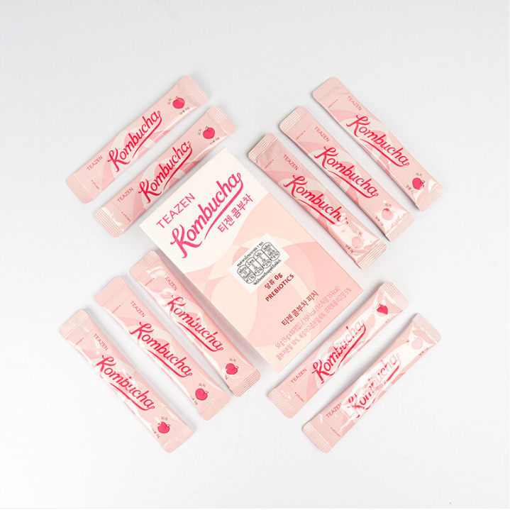 TEAZEN Peach Flavor Kombucha - 5g Sachets (10 Pack)