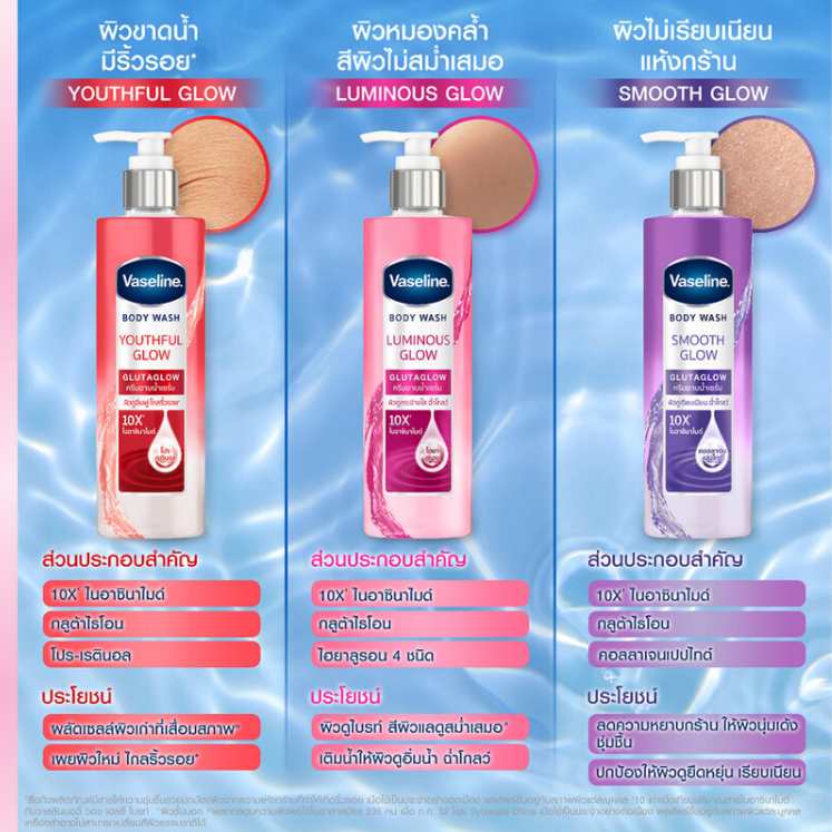 Vaseline - Body Wash Smooth Glow Glutaglow 10X Niacinamide 425ml.