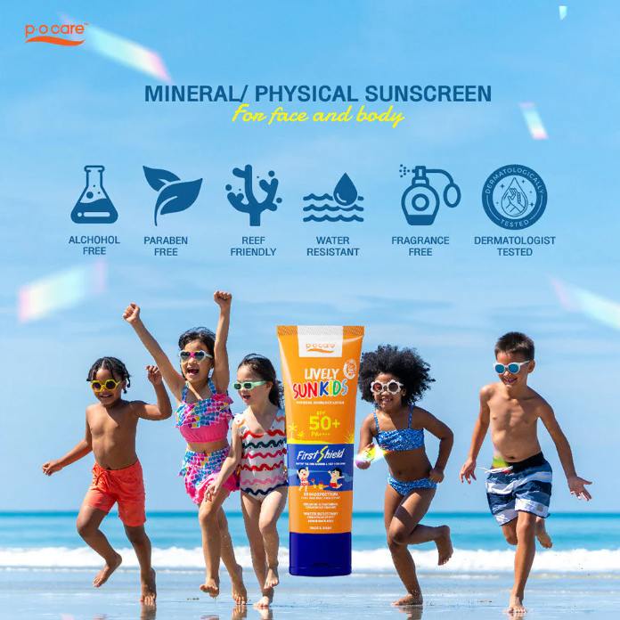 P.O.CARE Lively Sunkids SPF50+ PA+++ 85ml - Gentle Sun Protection for Kids