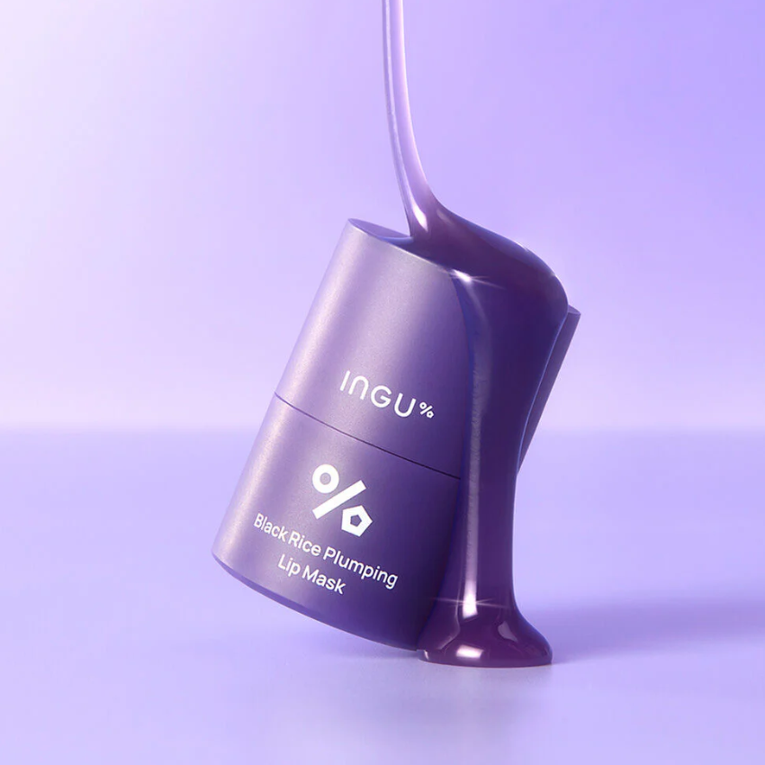 INGU Black Rice Plumping Lip Mask - 14g for Fuller, Hydrated Lips