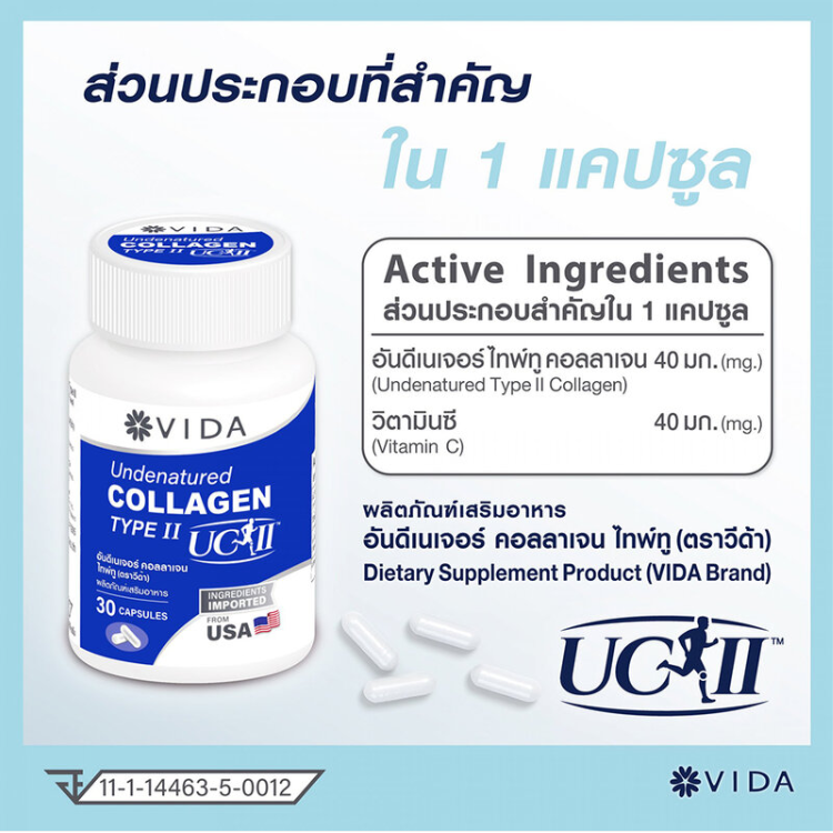 Vida Undenatured Collagen Type II UC-IITM - 30 Capsules for Joint Support
