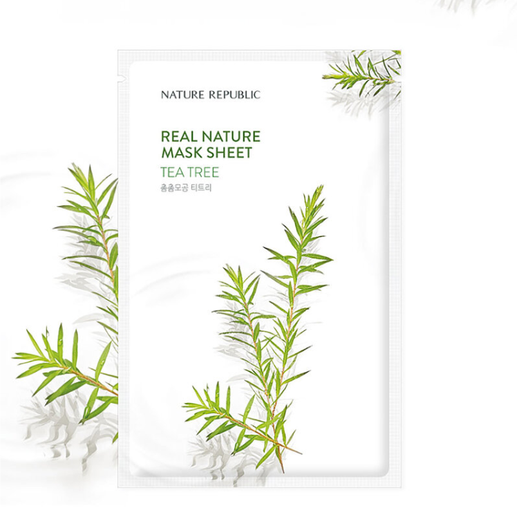 Nature Republic Tea Tree Real Nature Mask Sheet - 23ml (Pack of 3)