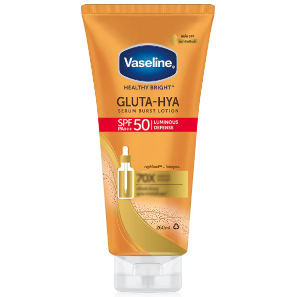 Vaseline - Healthy Bright Gluta-Hya Serum Burst Sunscreen SPF50 PA+++ 260ml.