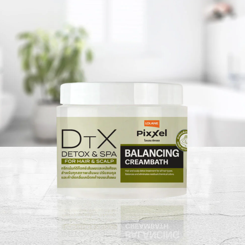 Lolane Pixxel Detox & Spa Balancing Cream Bath 475g - Rejuvenate Hair & Scalp