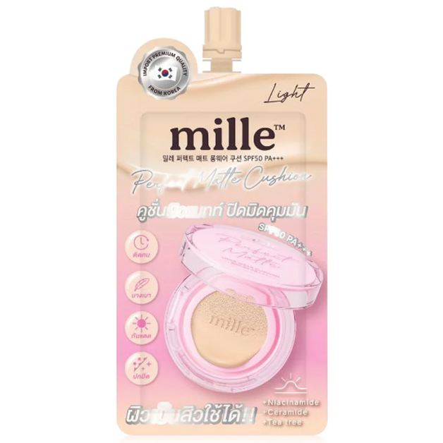 Mille - Perfect Matte Cushion SPF50 PA+++ (#01) 6g. (Pack of 3)