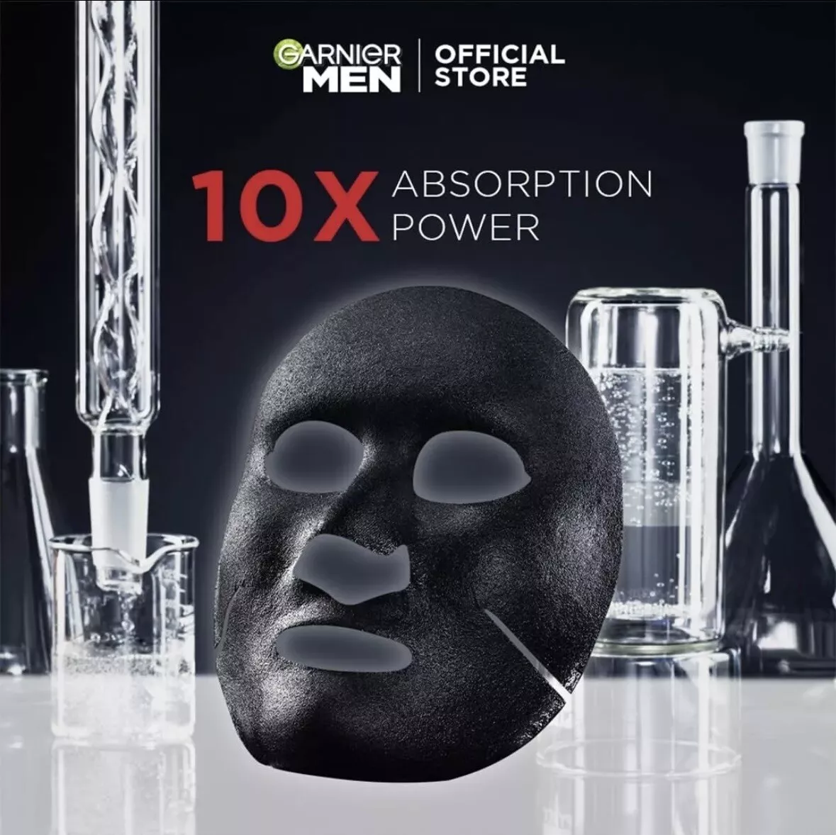 Garnier Men Turbo Bright XL Charcoal Mask – 5-Minute Deep Cleansing & Hydrating