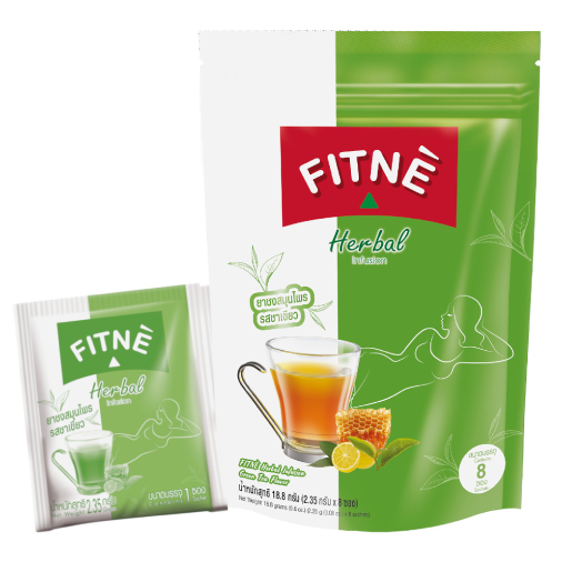 Fitne Herbal Green Tea Infusion - 8 Packs of 2.35g Tea Bags