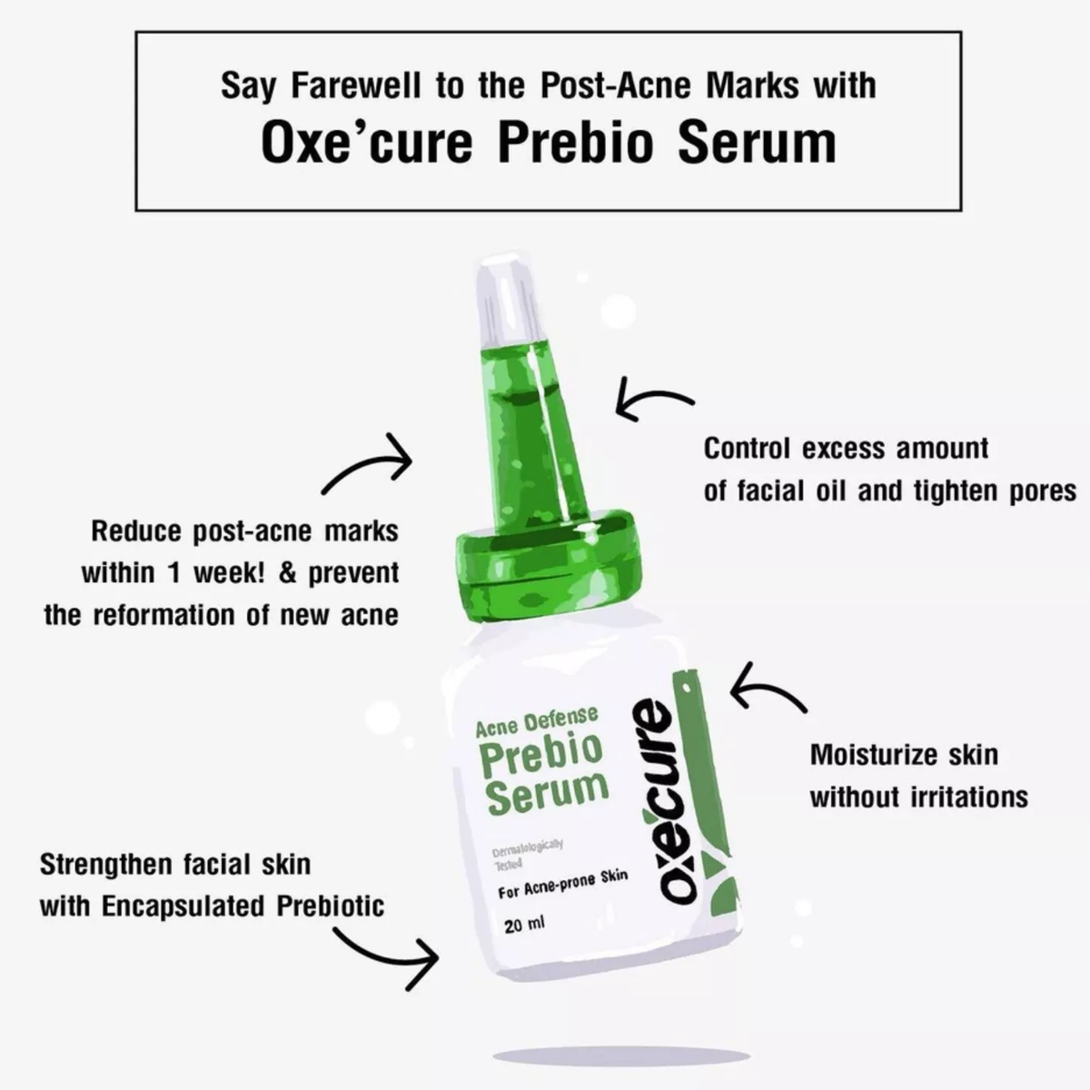 Oxe Cure Acne Defense Prebiotic Serum 20mg – Clear & Calm Skin