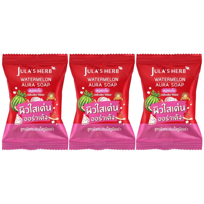 Jula's Herb Watermelon Aura Soap 70g – Pack of 3 for Bright, Hydrated Skin