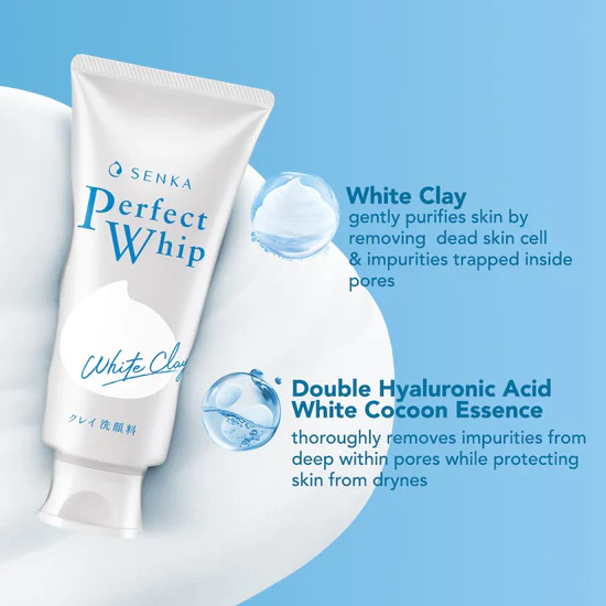 Senka Perfect Whip White Clay 120g - Deep Cleansing and Gentle Exfoliation from Japan