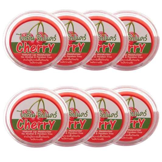 iLene Cherry Natural Lip Care Balm - Moisturizer 10g (Pack of 8)
