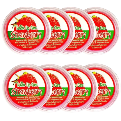 iLene Strawberry Natural Lip Care Balm | 10g Moisturizer – Pack of 8