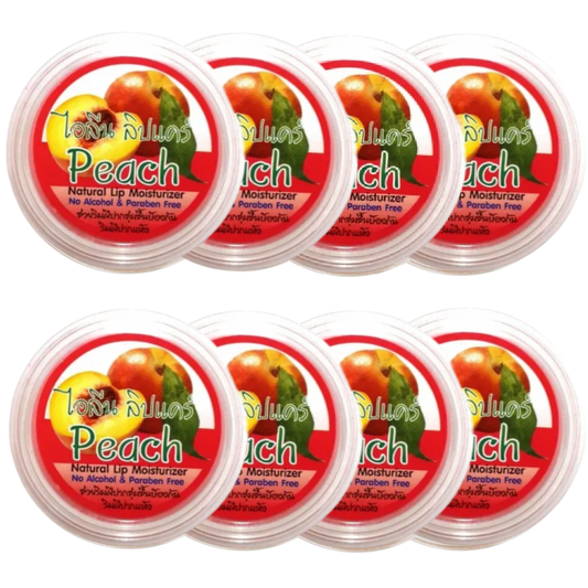 iLene Peach Natural Lip Balm & Moisturizer - 10g (Pack of 8)
