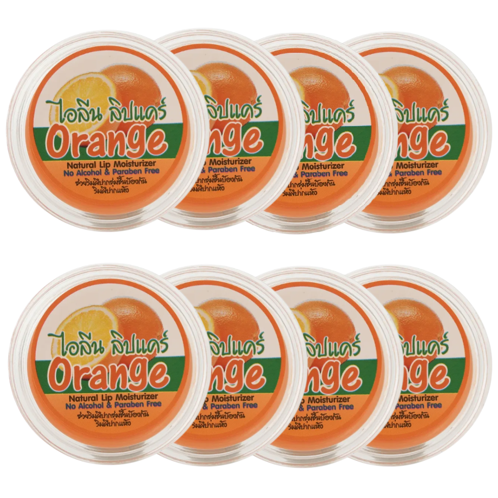 iLene Orange Natural Lip Balm & Moisturizer - 10g (Pack of 8)