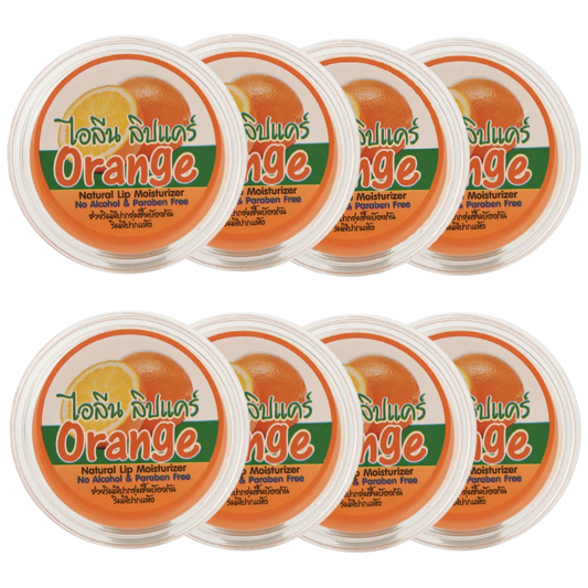 iLene Orange Natural Lip Balm & Moisturizer - 10g (Pack of 8)