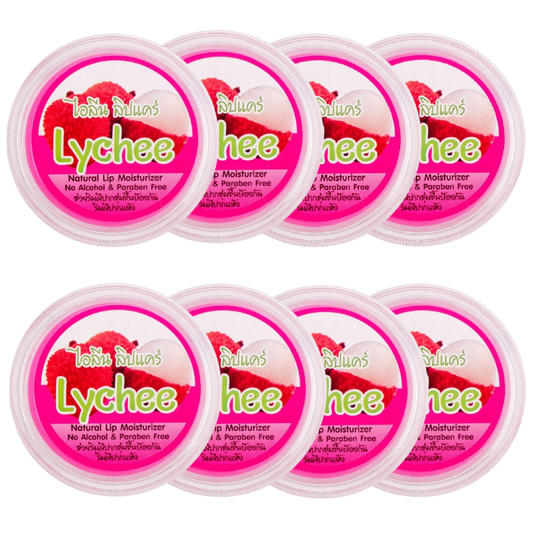 iLene Lychee Natural Lip Balm - Moisturizing 10g (Pack of 8)
