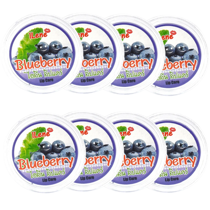 iLene Blueberry Natural Lip Balm Moisturizer - 10g (Pack of 8)