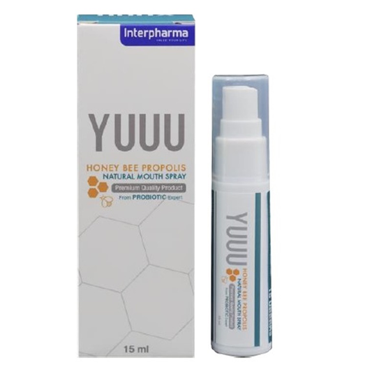 Interpharma YUUU Honey Natural Mouth Spray 15ml – Sore Throat & Oral Comfort