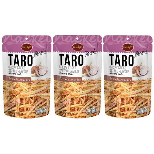 Crispy Fried Taro Sticks - Salty Flavor, 60g (Pack of 3)
