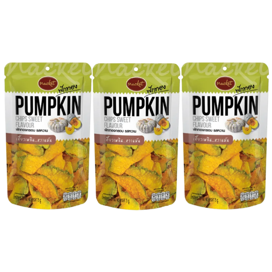 Sweet Pumpkin Chips - Crispy & Delicious 75g (Pack of 3)