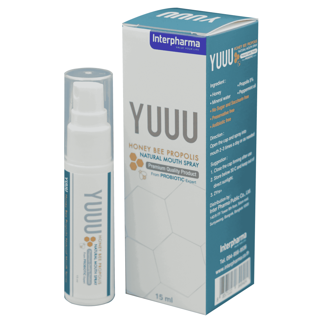 Interpharma YUUU Honey Natural Mouth Spray 15ml – Sore Throat & Oral Comfort