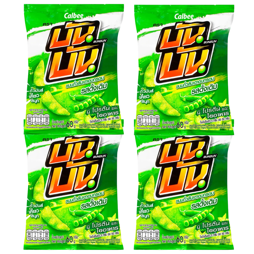 Bun Bun Original Flavor Snack - 60g Pack of 4, Crispy & Nutritious
