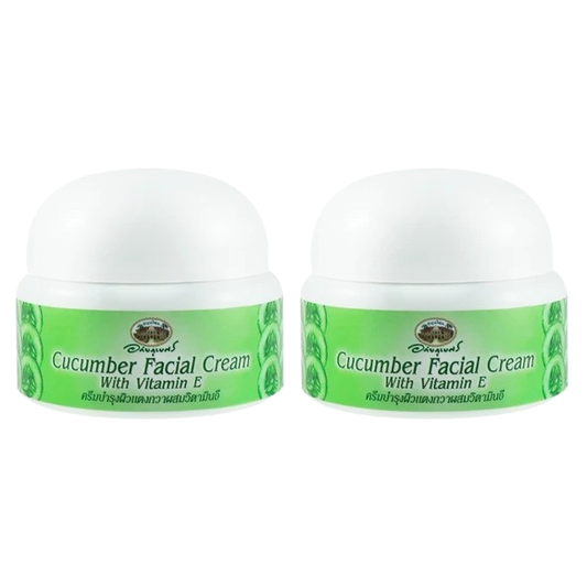 Abhaibhubejhr Cucumber Facial Cream with Vitamin E - 40g (Pack of 2) - Thailand