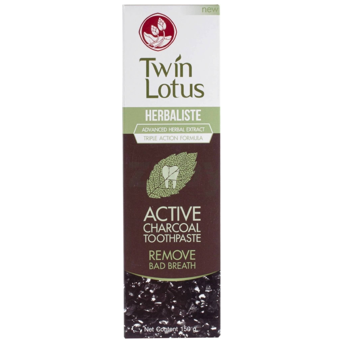 Twin Lotus Activated Charcoal Toothpaste 150g - Made in Thailand