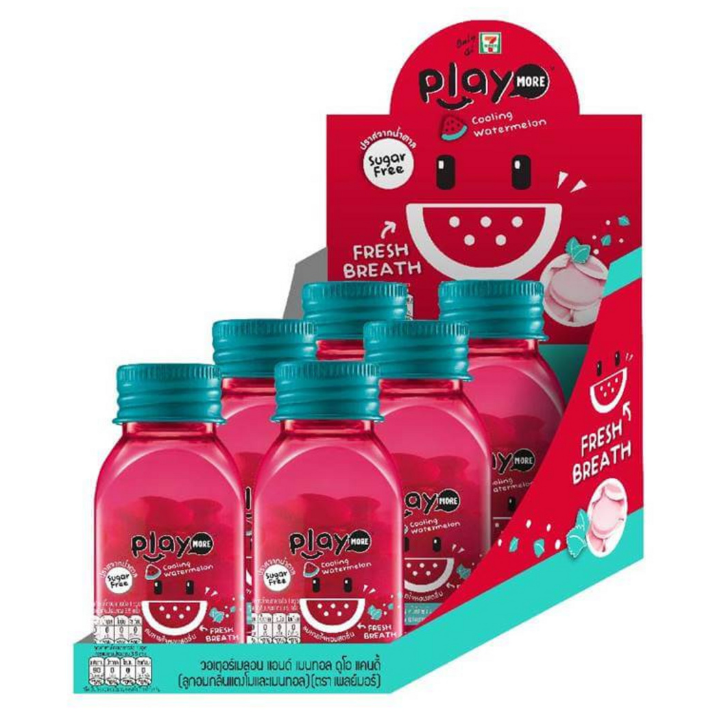 Playmore Watermelon & Menthol Candy Bottle 22g - Pack of 6