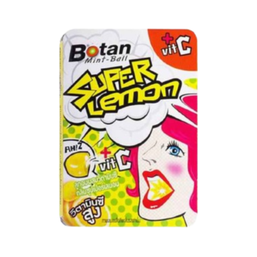 Botan Vitamin C Candy - Super Lemon Flavor, 17.5g, Pack of 18
