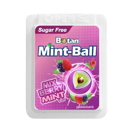 Botan Mint Ball - Mixed Berry Mint Lozenges 4g (Pack of 20) for Fresh Breath