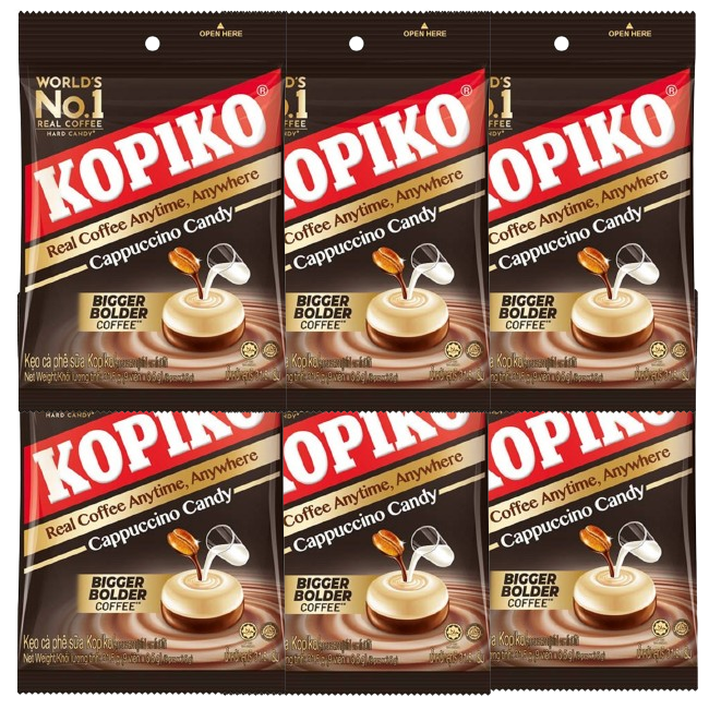 Kopiko Cappuccino Candy 31.5g – Pack of 12 Bags – Coffee-Flavored Treat