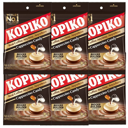 Kopiko Cappuccino Candy 31.5g – Pack of 12 Bags – Coffee-Flavored Treat
