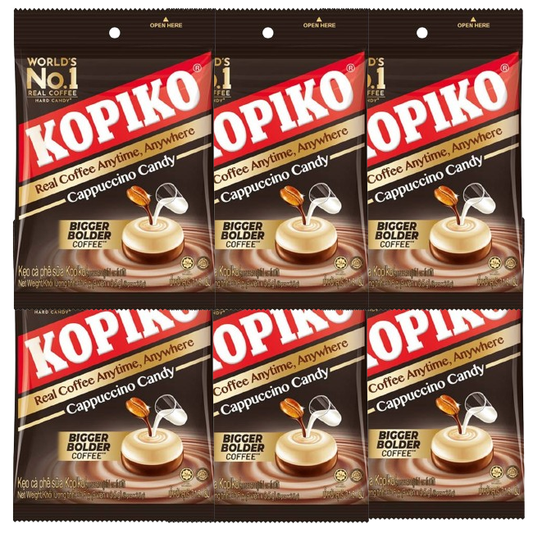Kopiko Cappuccino Candy 31.5g – Pack of 12 Bags – Coffee-Flavored Treat